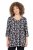 Ulla Popken Snowflake Print 3/4 Sleeve A-Line Tee Black - Spausdinti marškinėliai moterims - 