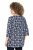 Ulla Popken Snowflake Print 3/4 Sleeve A-Line Tee Navy - Spausdinti marškinėliai moterims - 