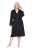 Ulla Popken 834837 Kimono chalatas su nėriniais Juoda - Chalatai - 