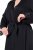 Ulla Popken 834837 Kimono chalatas su nėriniais Juoda - Chalatai - 