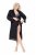 Ulla Popken 834837 Kimono chalatas su nėriniais Juoda - Chalatai - 