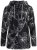 Ulla Popken 842758 Gėlėta flisinė striukė su gobtuvu Juoda - Fleece apranga - 