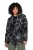 Ulla Popken 842758 Gėlėta flisinė striukė su gobtuvu Juoda - Fleece apranga - 