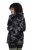 Ulla Popken 842758 Gėlėta flisinė striukė su gobtuvu Juoda - Fleece apranga - 