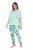 Ulla Popken 846971 Pižama su raštu Šviesiai žalia - Pižama/Loungewear - 