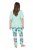 Ulla Popken 846971 Pižama su raštu Šviesiai žalia - Pižama/Loungewear - 