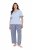 Ulla Popken 849850 Pižama su langeliais Šviesiai mėlyna - Pižama/Loungewear - 