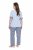 Ulla Popken 849850 Pižama su langeliais Šviesiai mėlyna - Pižama/Loungewear - 