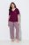 Ulla Popken 849850 Pižama su langeliais Uogų raudona - Pižama/Loungewear - 