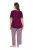 Ulla Popken 849850 Pižama su langeliais Uogų raudona - Pižama/Loungewear - 