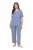 Ulla Popken 850045 Pižama trumpomis rankovėmis Šviesiai mėlyna - Pižama/Loungewear - 