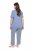 Ulla Popken 850045 Pižama trumpomis rankovėmis Šviesiai mėlyna - Pižama/Loungewear - 