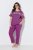 Ulla Popken 850403 Pižama su gėlių raštu Violetinė - Pižama/Loungewear - 