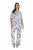 Ulla Popken 850441 Pižama su raštu Kreminė balta - Pižama/Loungewear - 