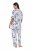 Ulla Popken 850441 Pižama su raštu Kreminė balta - Pižama/Loungewear - 