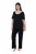 Ulla Popken 851245 Pižama su juostelėmis Juoda - Pižama/Loungewear - 