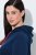 Ulla Popken 851749 Namų suknelė su langeliais ir gobtuvu Tamsiai mėlyna - Pižama/Loungewear - 