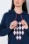 Ulla Popken 851749 Namų suknelė su langeliais ir gobtuvu Tamsiai mėlyna - Pižama/Loungewear - 