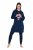 Ulla Popken 851749 Namų suknelė su langeliais ir gobtuvu Tamsiai mėlyna - Pižama/Loungewear - 