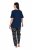 Ulla Popken 852577 Pižama su raštu Tamsiai mėlyna - Pižama/Loungewear - 