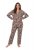 Ulla Popken 852649 Pižama su raštu ir marškinių apykakle Ruda - Pižama/Loungewear - 