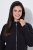 Ulla Popken 853668 Flisinė striukė su stačia apykakle Juoda - Fleece apranga - 