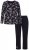Ulla Popken 856134 Pižama su gėlių raštu Juoda - Pižama/Loungewear - 