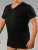 20 Nodi 9001 Short Sleeve V-Neck in Stretch Cotton Black - Apatiniai marškiniai - 