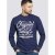 D555 Austin Long Sleeve T-shirt Navy - Marškinėliai - Marškinėliai - 2XL-14XL