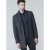 D555 Terry Checked Overcoat Charcoal - Didelės vyriškos striukės - Didelės vyriškos striukės
