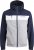 Jack & Jones RUSH White/Grey Blocking Bomber Jacket with Hood Navy Blazer - Didelės vyriškos striukės - Didelės vyriškos striukės