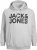 Jack & Jones CORP LOGO Large Print Hoodie Light Grey Melange - Megztiniai ir džemperiai - Megztiniai ir Džemperiai - 2XL-14XL