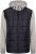 Kam Jeans KV135 Quilted Zip Thru Hoody with Padded Body & Jersey Sleeves Navy TALL SIZES - VYRIŠKI DRABUŽIAI MT-6XLT - Drabužiai aukštiems vyrams