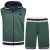 Kam Jeans TS005 Retro Tracky Set (Shorts/Sleeveless Hoodie) Racing Green - Treningai - "Didelių dydžių sportiniai kostiumai vyrams "