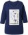 Ulla Popken Decorative Plant 3/4 Sleeve T-Shirt Ink Blue - Spausdinti marškinėliai moterims - 