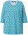 Ulla Popken Flower Print 3/4 Sleeve A-Line Tee Deep Aqua - Spausdinti marškinėliai moterims - 