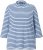 Ulla Popken Striped 3/4 Sleeve Turtleneck Tee Light Blue - Spausdinti marškinėliai moterims - 