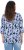 Ulla Popken Floral Print 3/4 Sleeve V-Neck Tee Navy Blue - Spausdinti marškinėliai moterims - 
