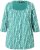 Ulla Popken Graphic Print Square Neck Tee Green - Ulla Popken - 
