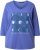 Ulla Popken Meet Me In The Moonlight 3/4 Sleeve Graphic Tee Atlantic Blue - Spausdinti marškinėliai moterims - 