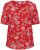 Kaffe Curve Ami Short Sleeve Blouse Printed Poppy Red - Palaidinės ir tunikos - 