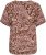 Kaffe Curve Ami Short Sleeve Blouse Printed Henna Brown - Palaidinės ir tunikos - 