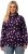 Ulla Popken Floral Print Drawstring Collar Hoodie Black - Megztiniai ir džemperiai - 