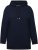 Ulla Popken Back Print Kangaroo Pocket Hoodie Navy - Megztiniai ir džemperiai - 
