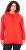 Ulla Popken Back Print Kangaroo Pocket Hoodie Hibiscus Red - Megztiniai ir džemperiai - 