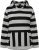 Ulla Popken Mixed Stripe Long Sleeve Hoodie Black - Megztiniai ir džemperiai - 