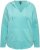 Ulla Popken Open Edged Long Sleeve V-Neck Hoodie Mint Green - Megztiniai ir džemperiai - 