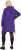 Ulla Popken Longline Lace Up Hoodie Purple - Megztiniai ir džemperiai - 