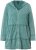 Ulla Popken Tiered Flounce Panel Zip Up Hoodie Green - Megztiniai ir džemperiai - 