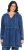 Ulla Popken Indigo Dyed Flounce Panel Hoodie Blue - Megztiniai ir džemperiai - 